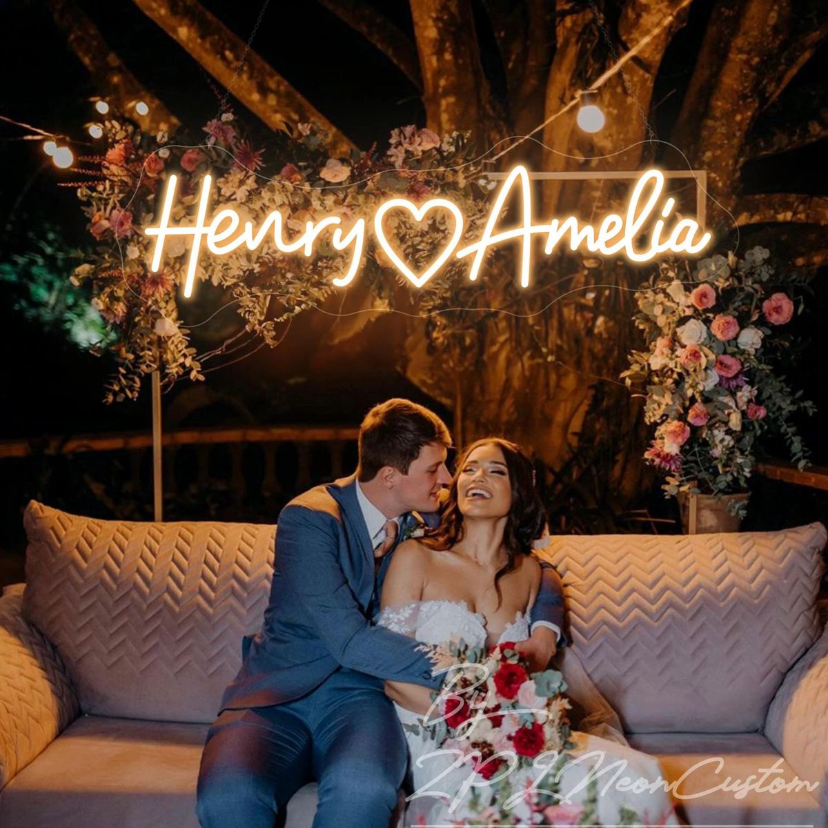 Custom Wedding Name Neon