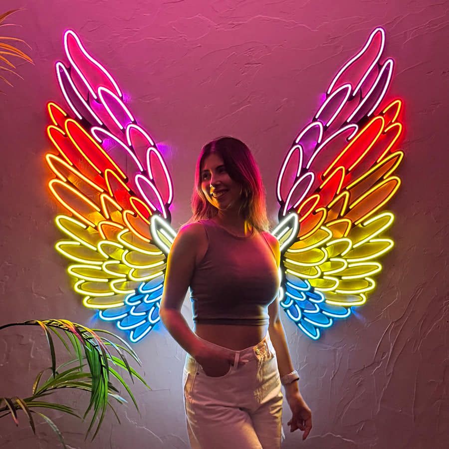 Colourful Wings Neon Sign