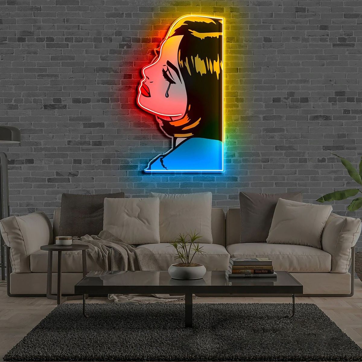Heartbreak Pop Art Gradient Neon Sign