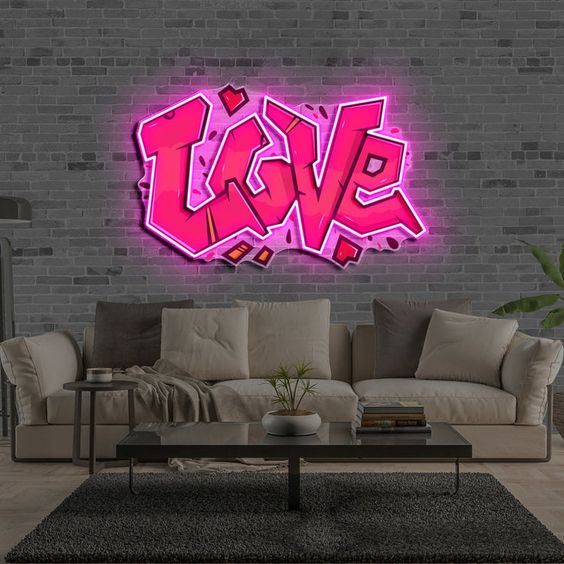 Bold Graffiti Love Statement Neon Art