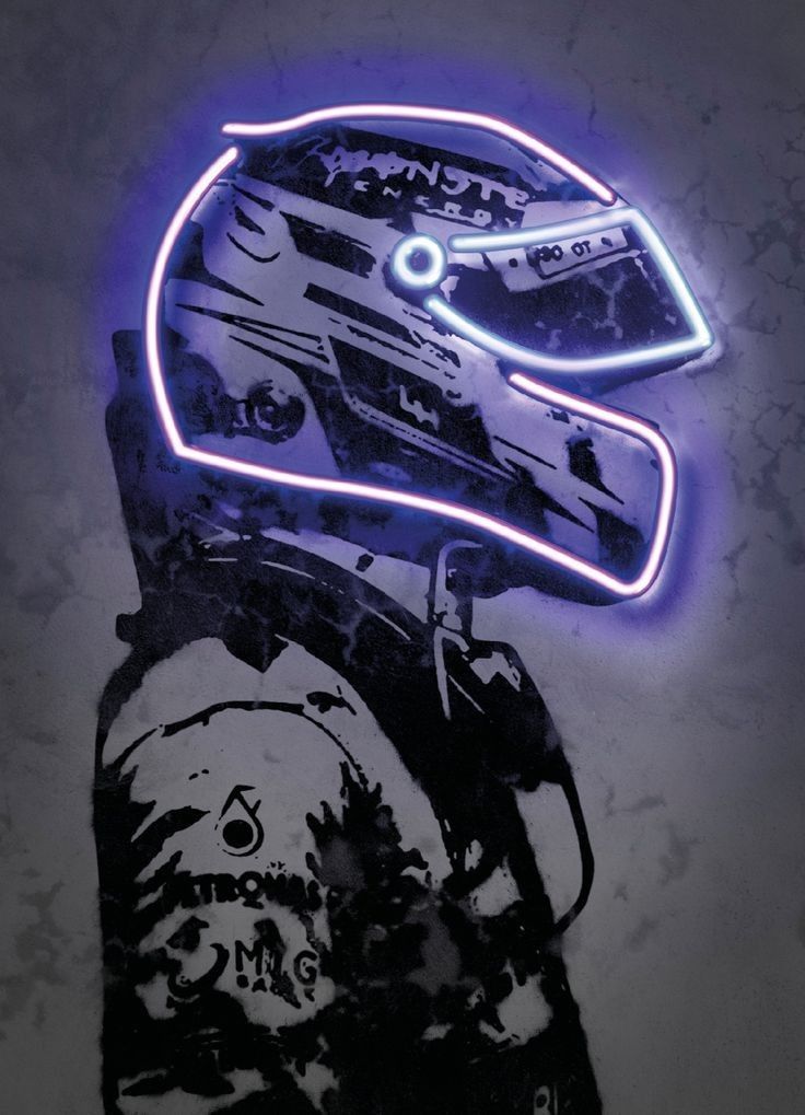 F1 Champion Driver Neon Art