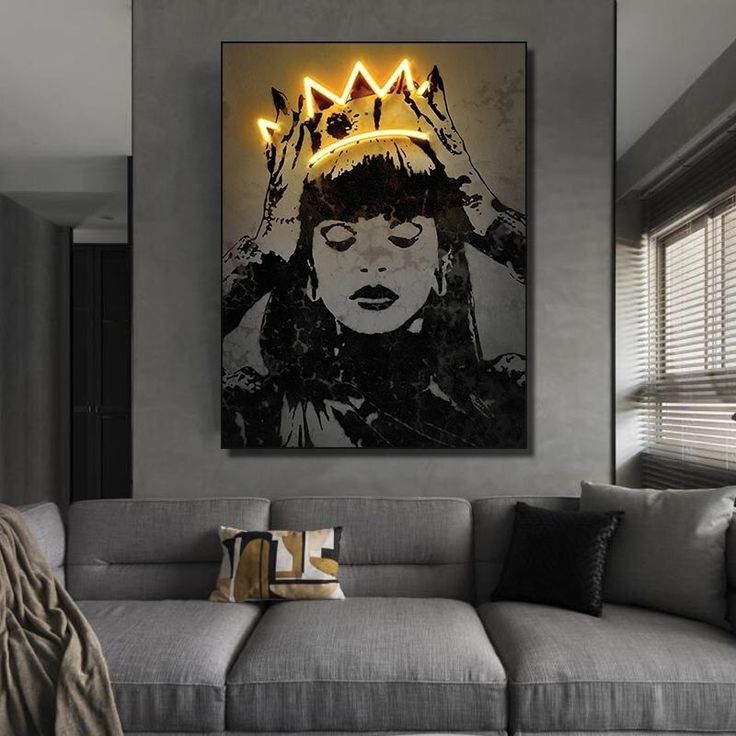 Queen's Golden Crown Hybrid Neon Art