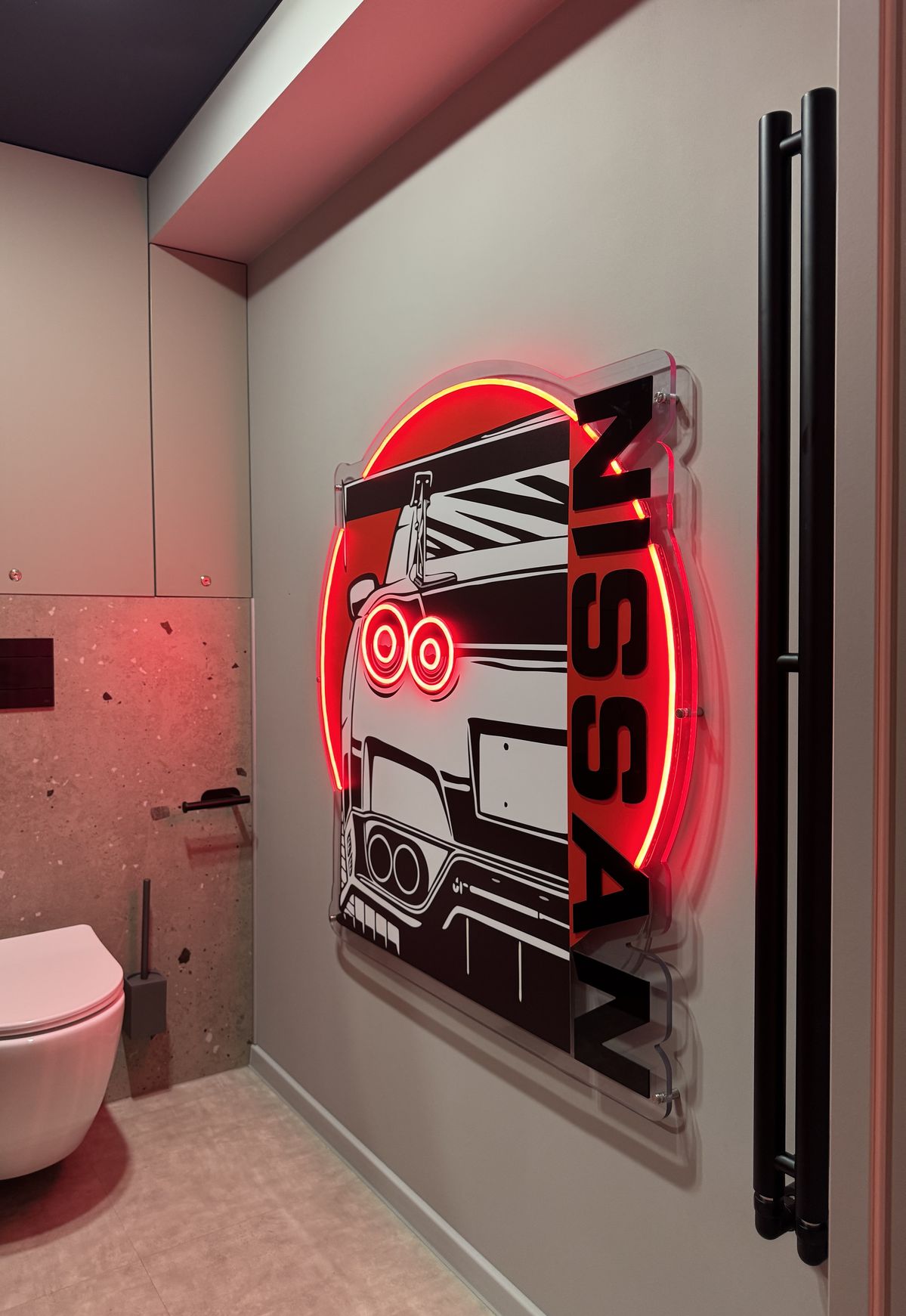 Nissan GTR Racing Red Taillights Neon Art