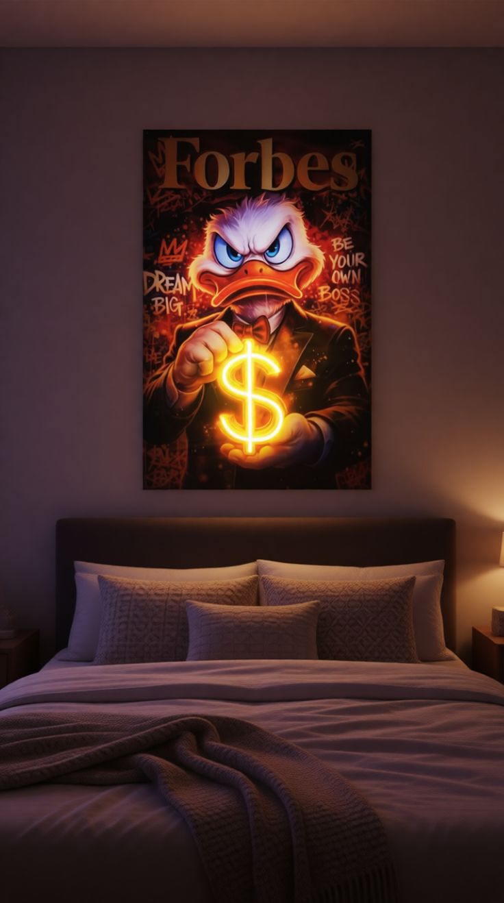 Millionaire Mindset Dollar Glow Neon Art