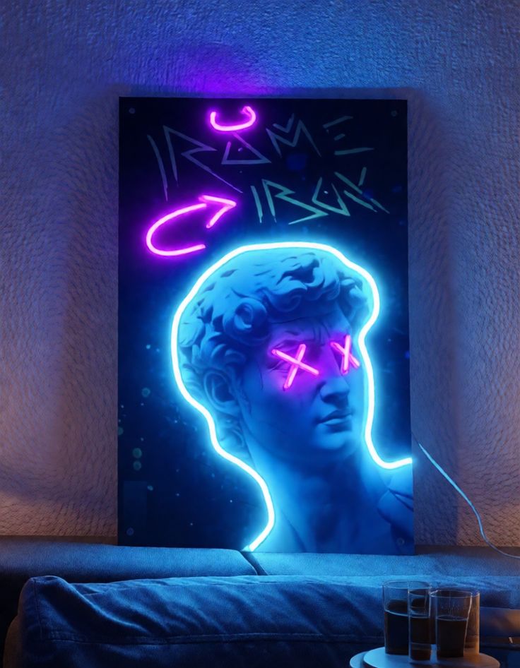 Cyberpunk David X-Eyes Neon Art