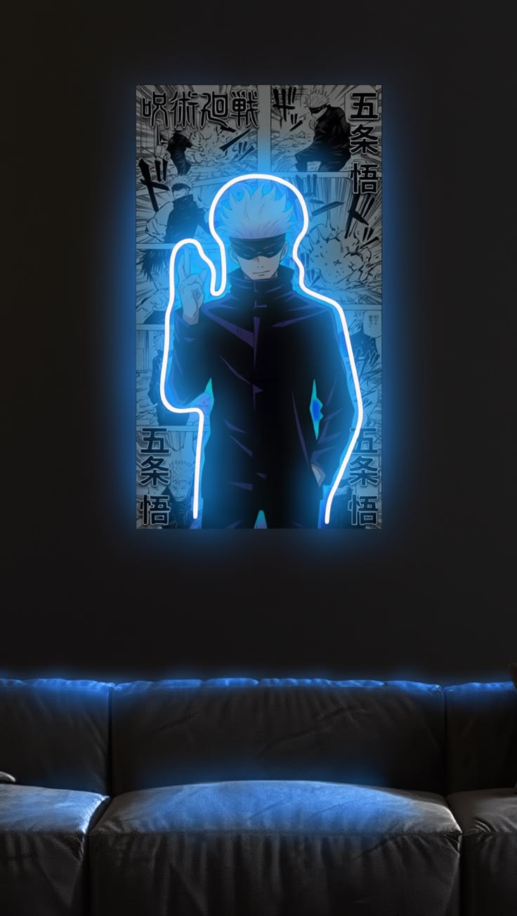 Gojo Satoru Limitless Jujutsu Kaisen Neon Art