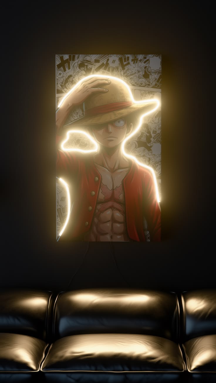 Straw Hat Captain Luffy Legendary Neon Art