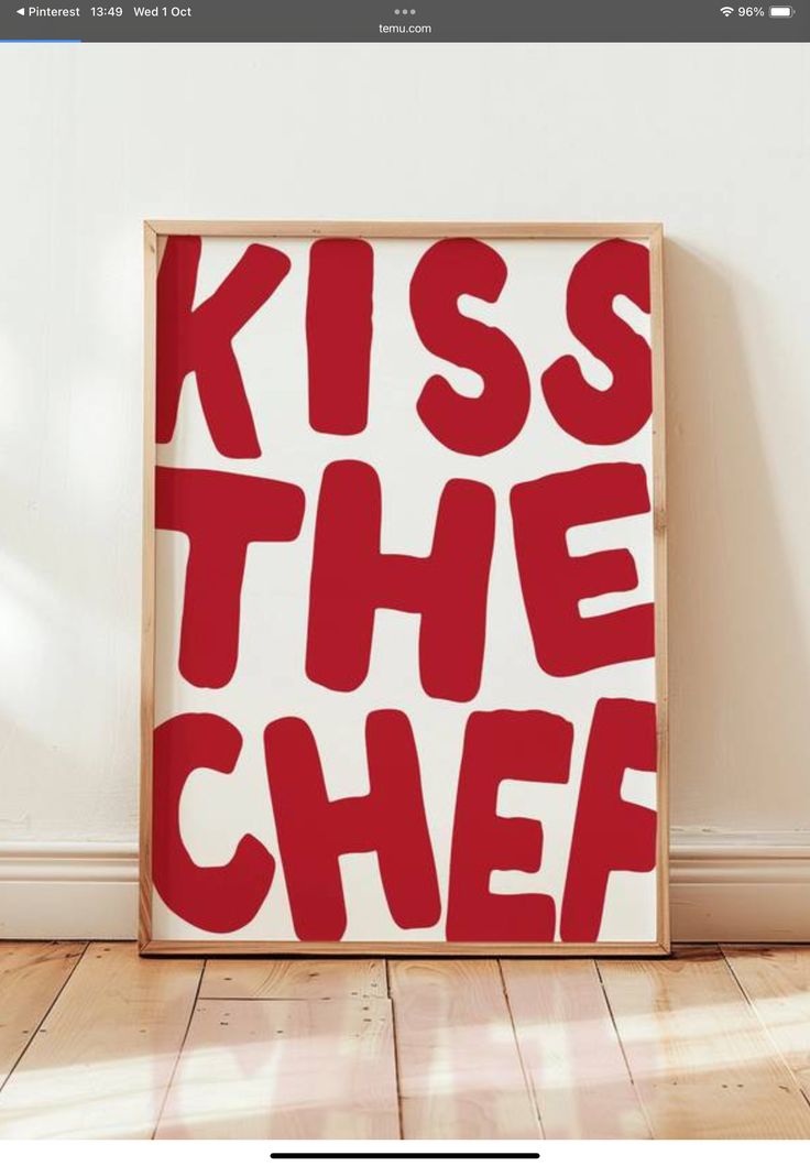 Bold Kiss The Chef Kitchen Canvas Painting