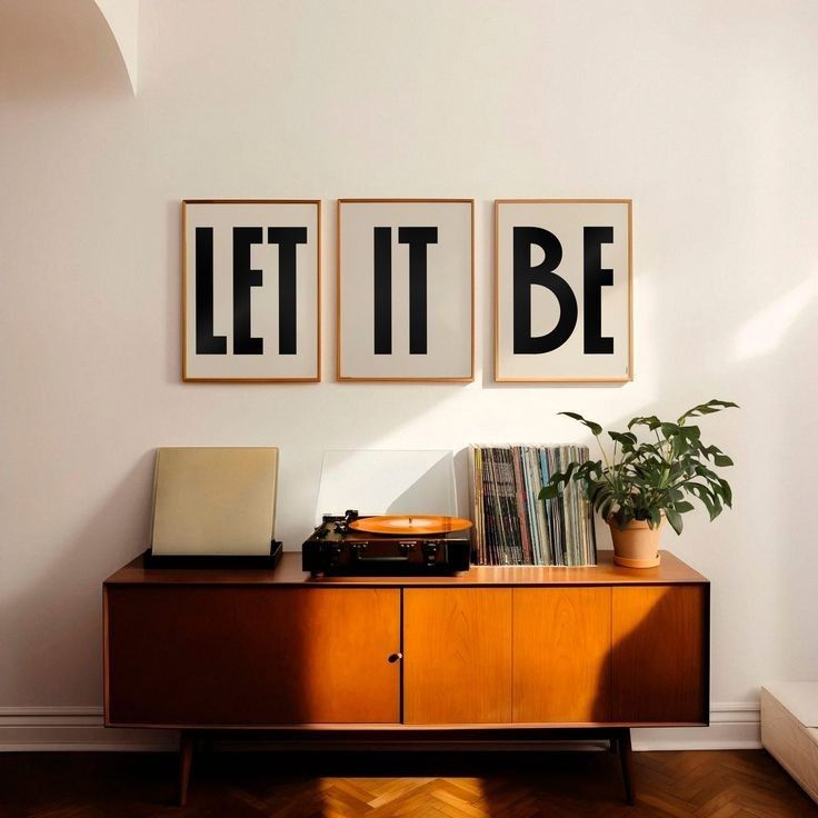 Let It Be Empowering Quote Triptych Canvas Painting