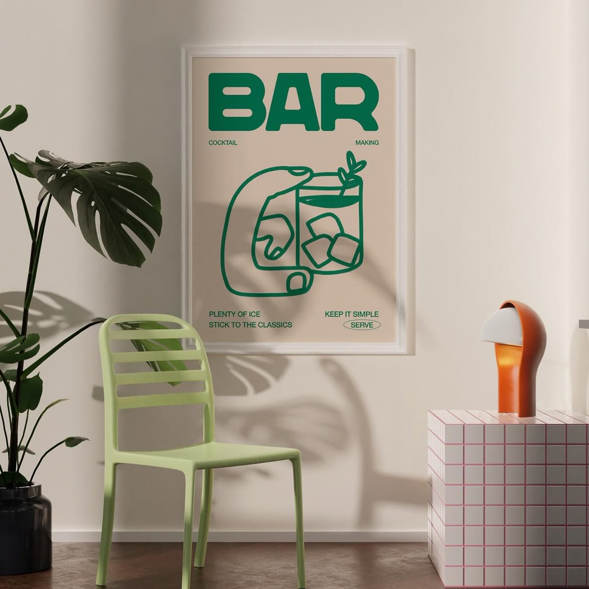 Classic Cocktail Bar Guide Canvas Painting