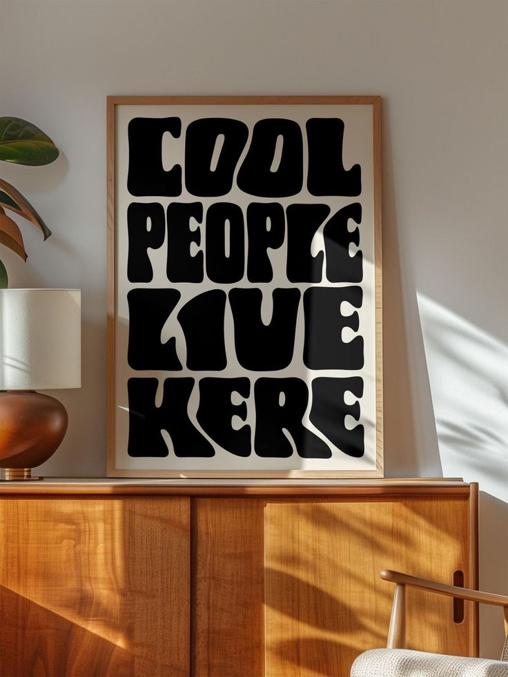 Cool People Live Here Statement Canvas Painting