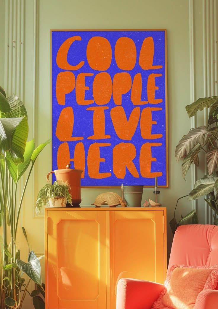Vibrant Cool People Live Here Canvas Painting
