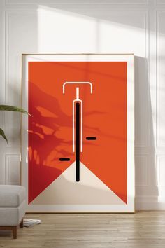 Geometric Bicycle Journey Canvas Painting