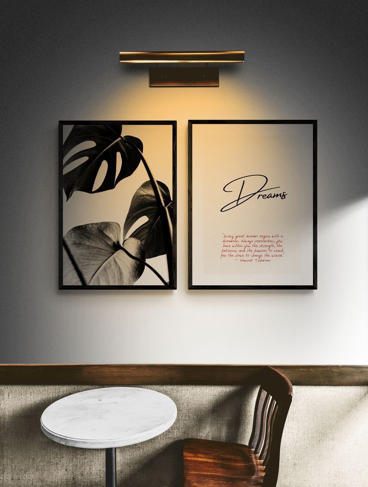 Monstera & Dreams Inspirational Duo Canvas Painting