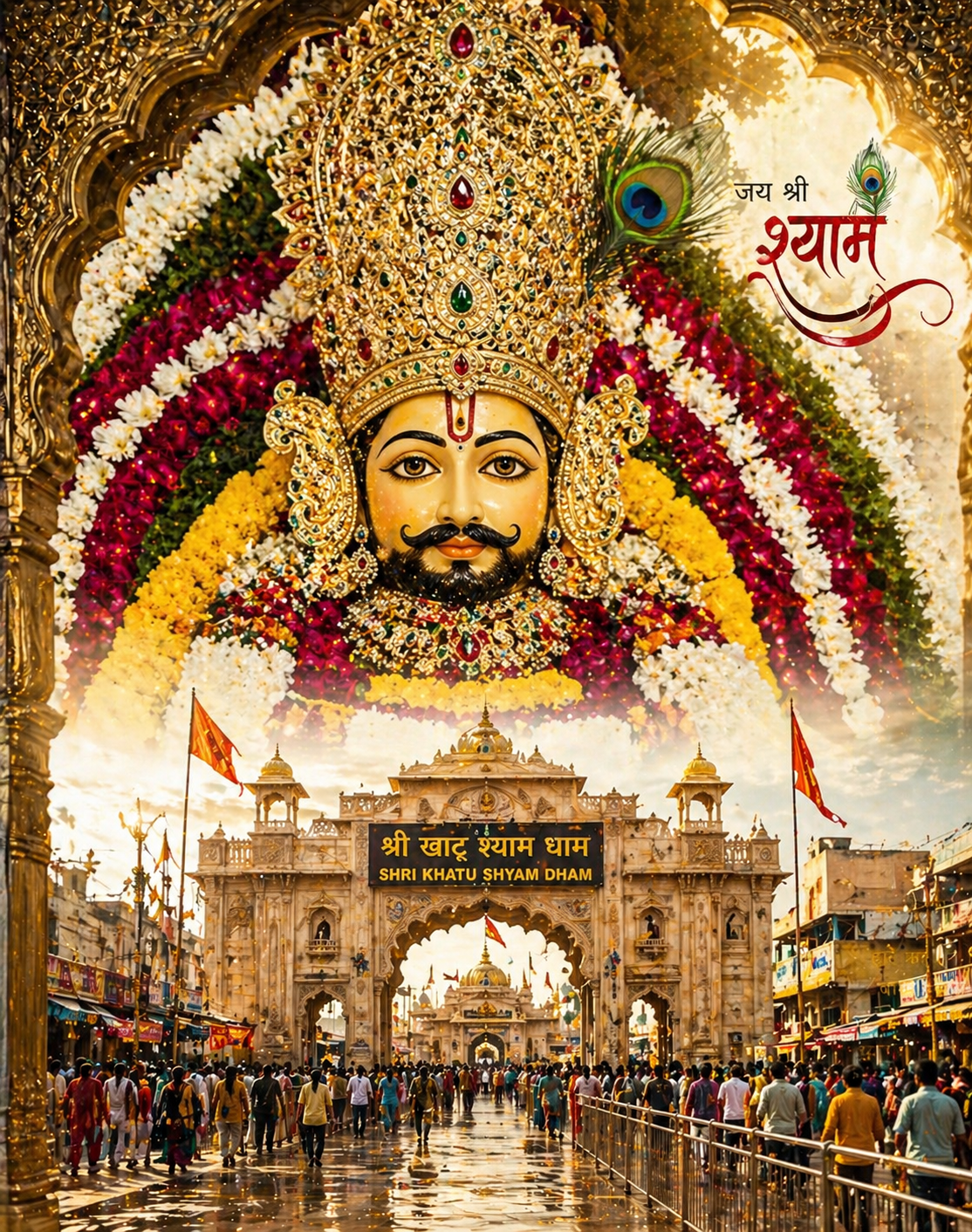 Divine Shri Khatu Shyam Darshan Canvas Painting