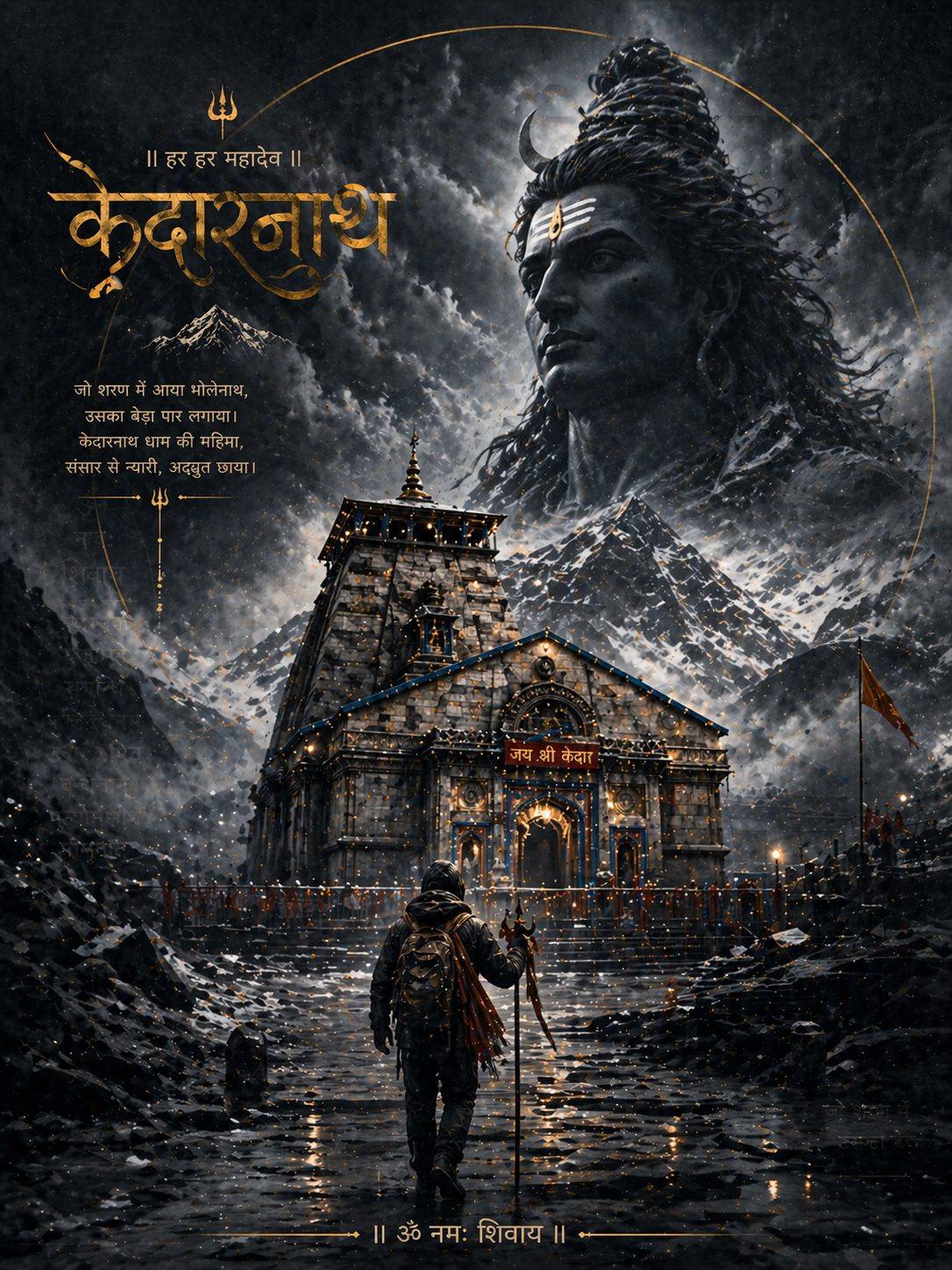 Eternal Kedarnath Shiva Darshan Canvas Painting