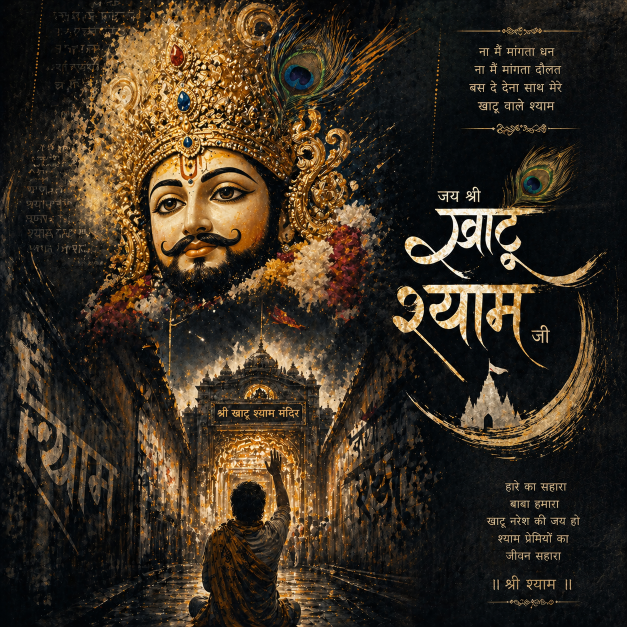 Divine Khatu Shyam Temple Darshan Canvas Painting