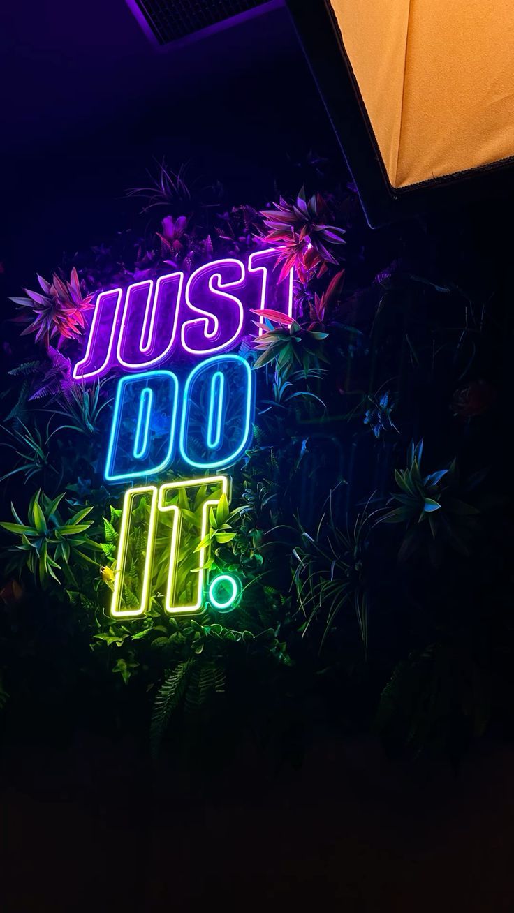 Just Do It Inspiring Multicolour Neon Sign