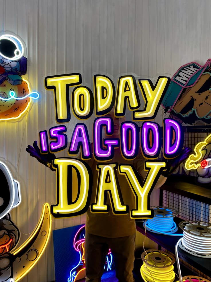 Today Is A Good Day Vibrant Neon Sign