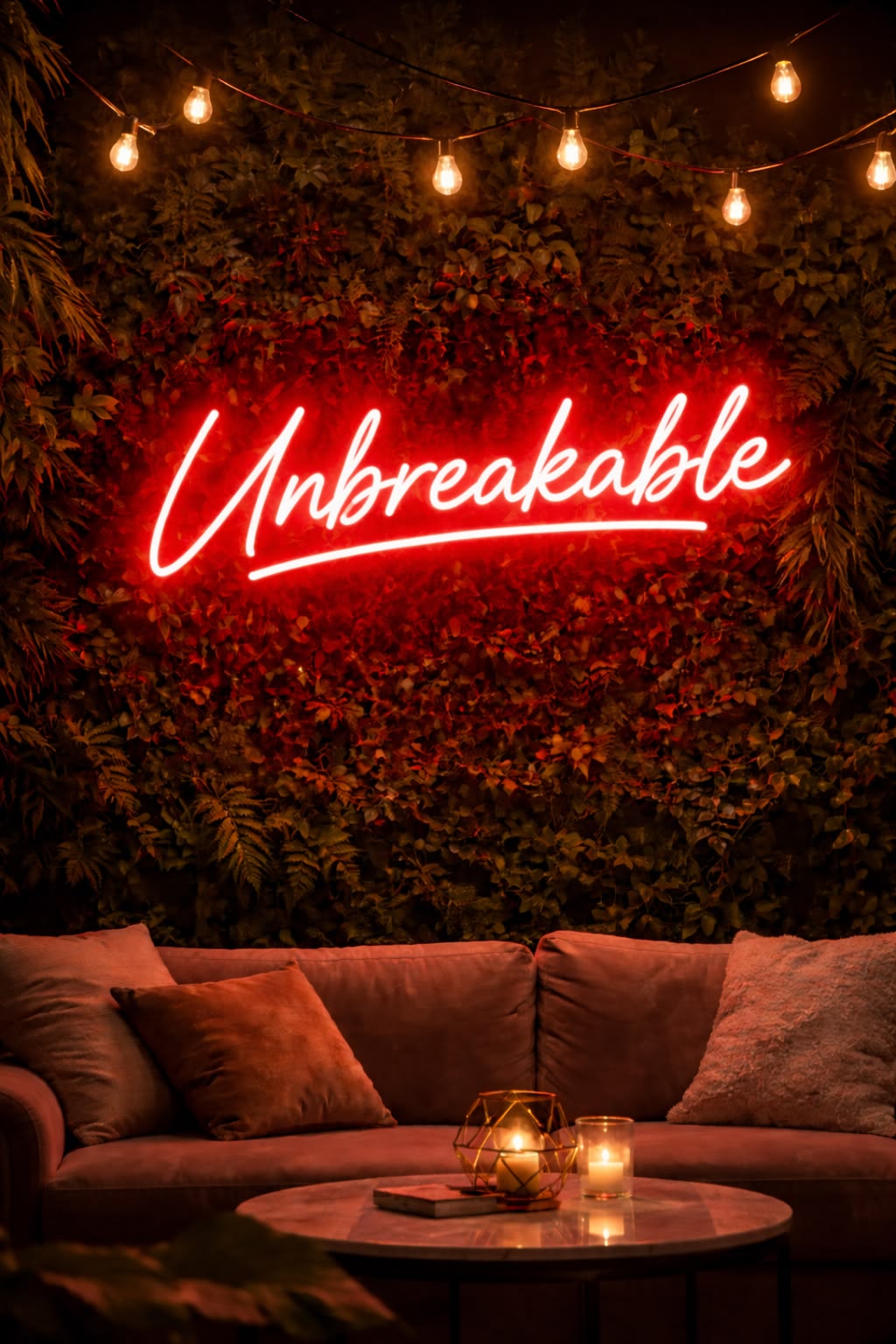 Bold Unbreakable Mantra Red Neon Sign