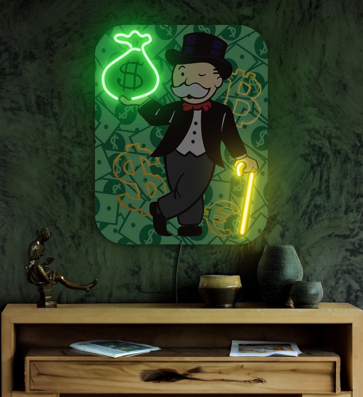 The Millionaire Mogul Riches UV Neon Art