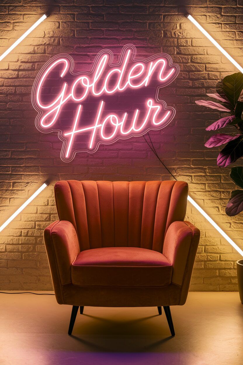 Chic Golden Hour Script LED Neon Sign