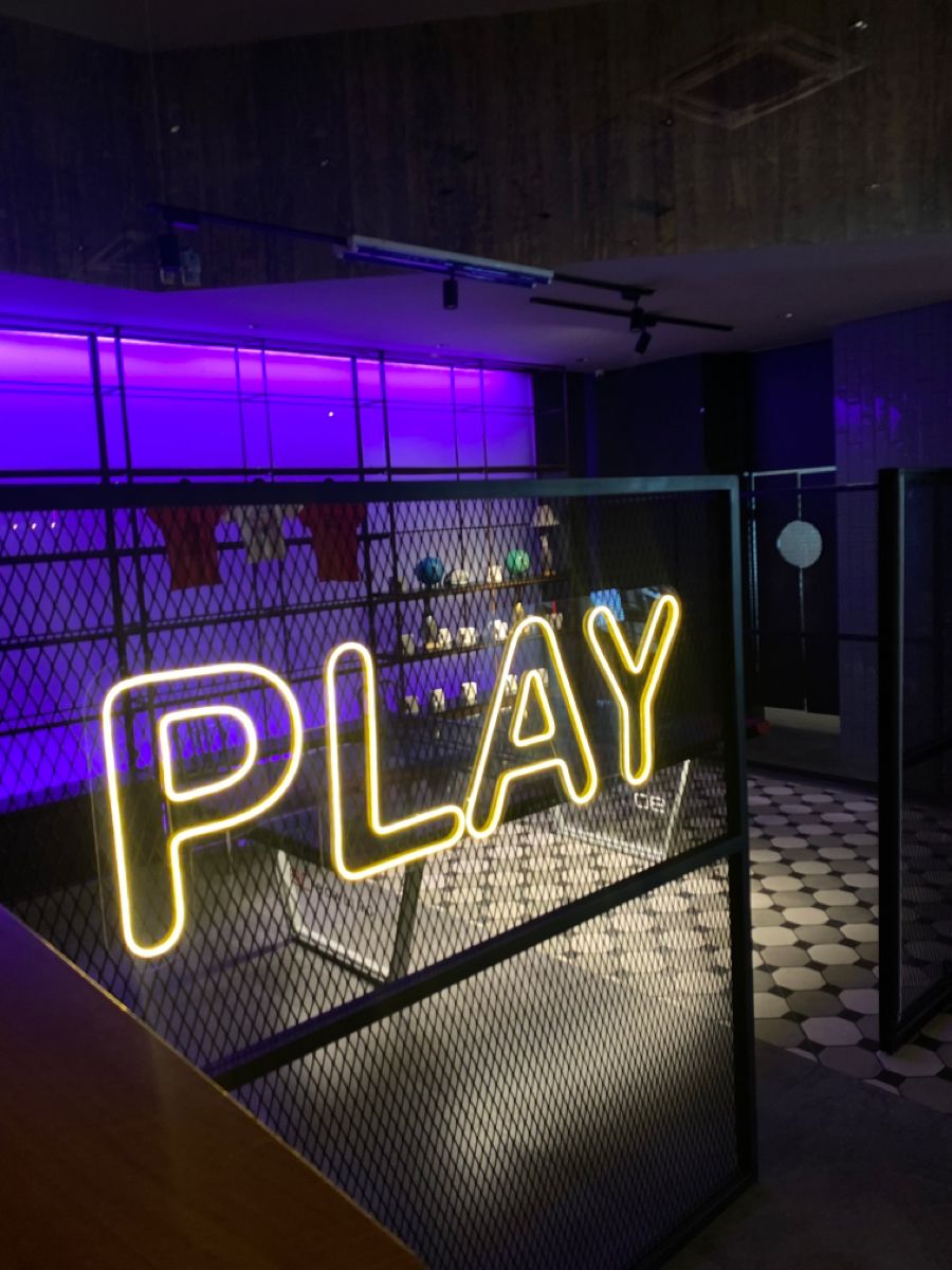 Vibrant 'PLAY' Statement Yellow LED Neon Sign