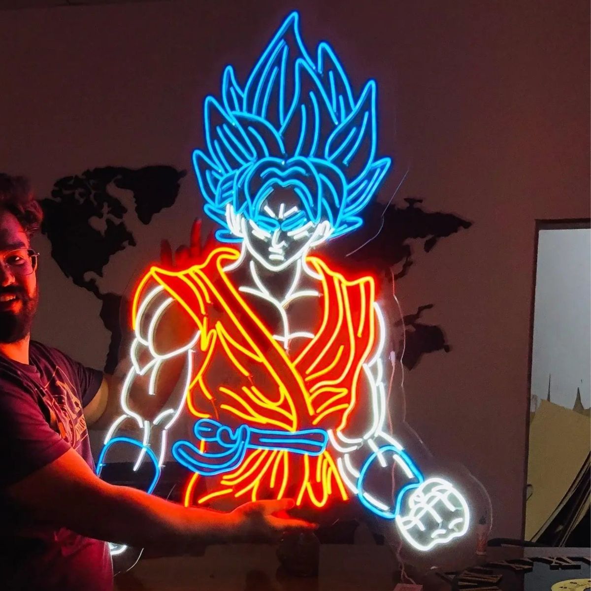 Super Saiyan Blue Goku Power Up Neon Sign