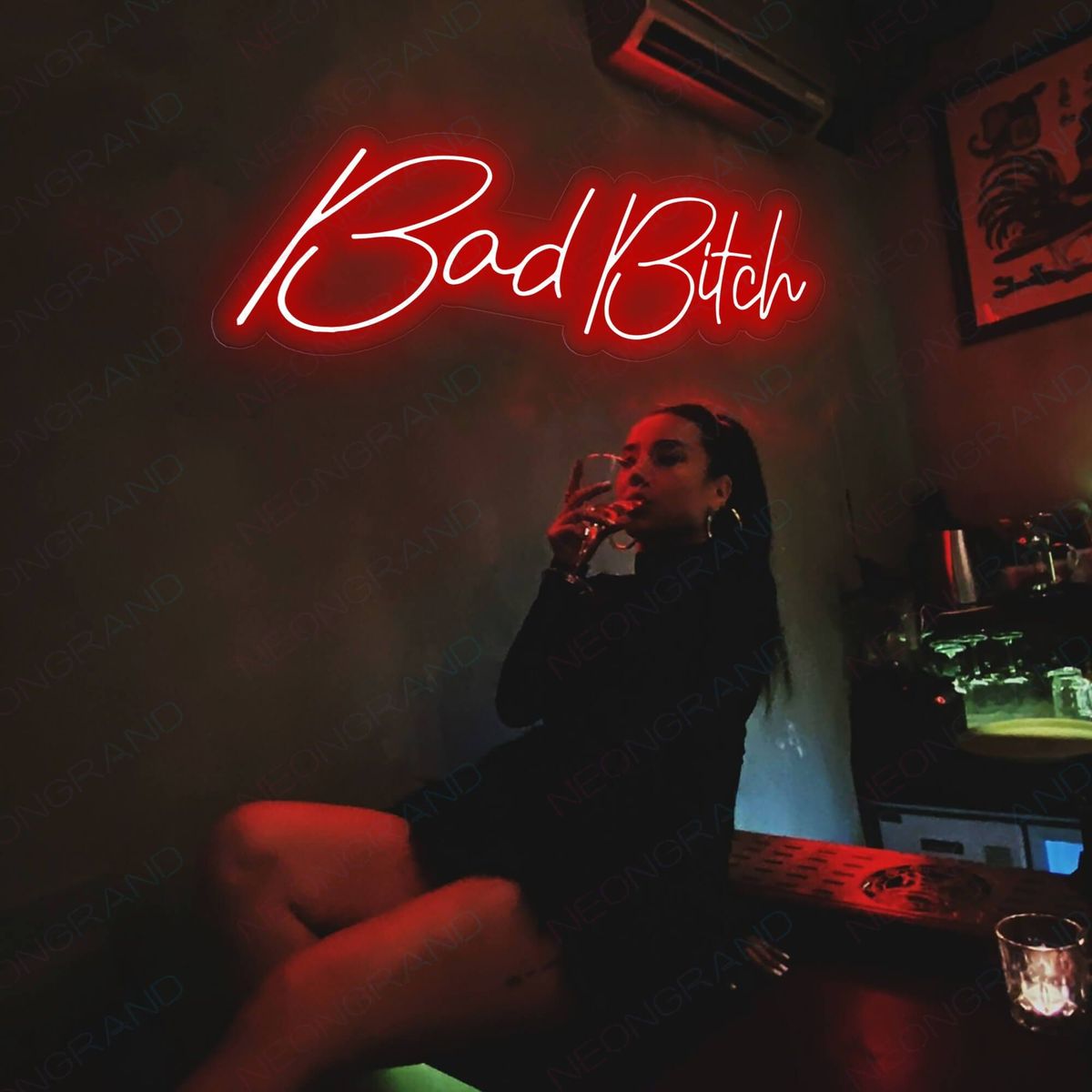Unapologetic Red Bad Bitch Neon Sign