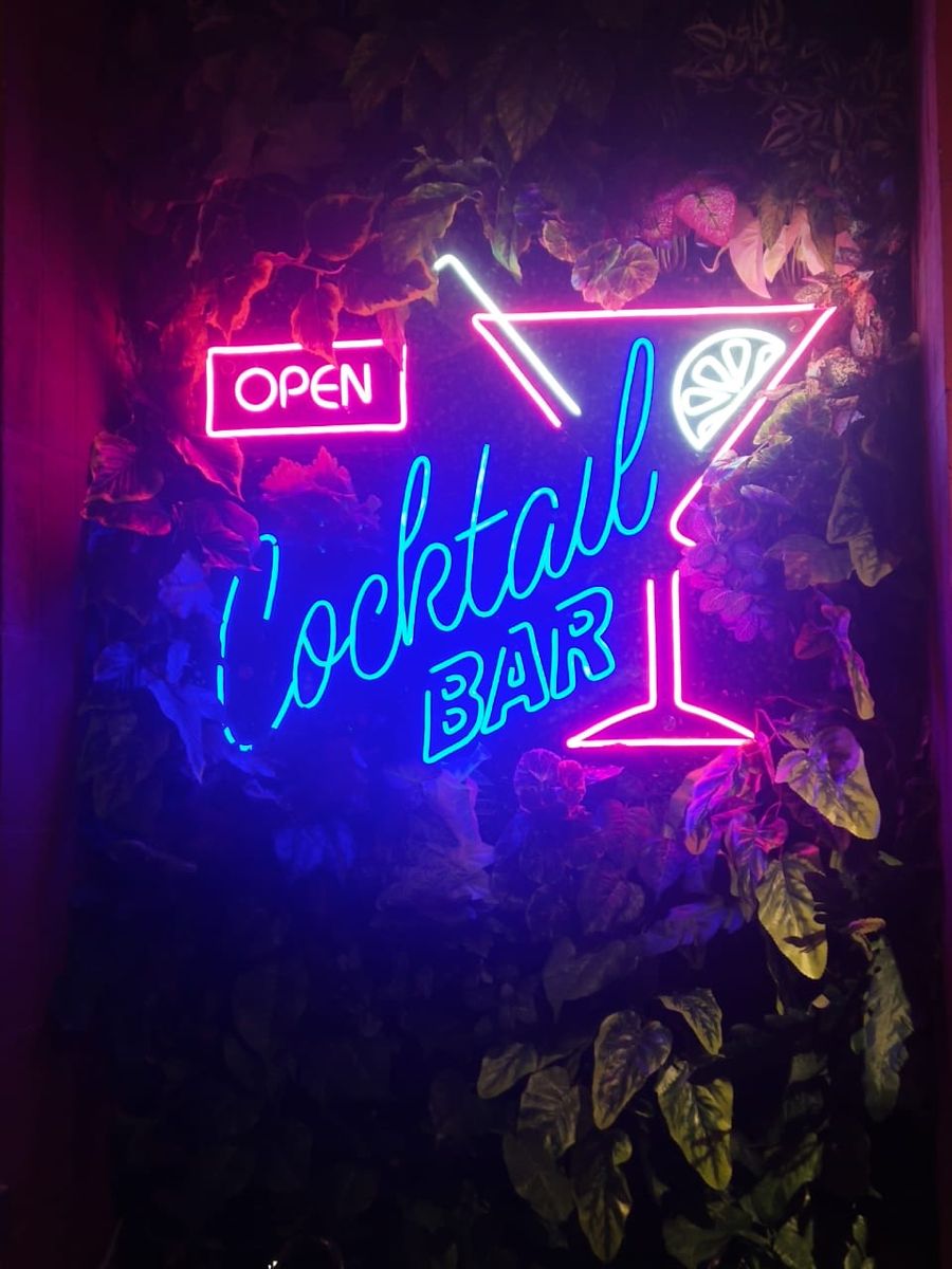 Open Cocktail Bar Vibrant LED Neon Sign