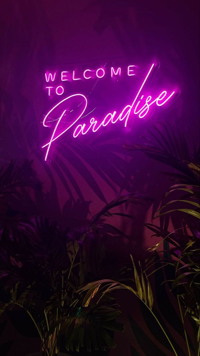 Welcome To Paradise Vibrant Script Neon Sign