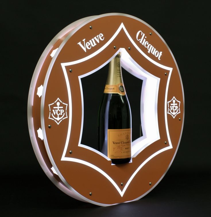 Veuve Clicquot Champagne Bottle Display Neon Art