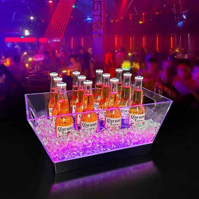 Vibrant Bar Cooler Illuminated Neon Art