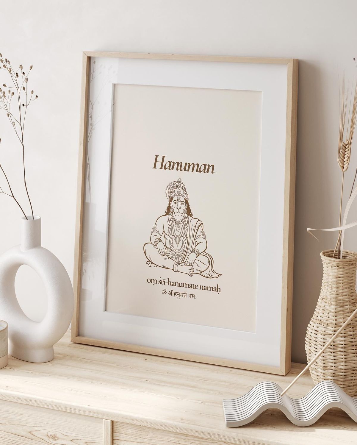 Divine Hanuman Minimalist Canvas Painting