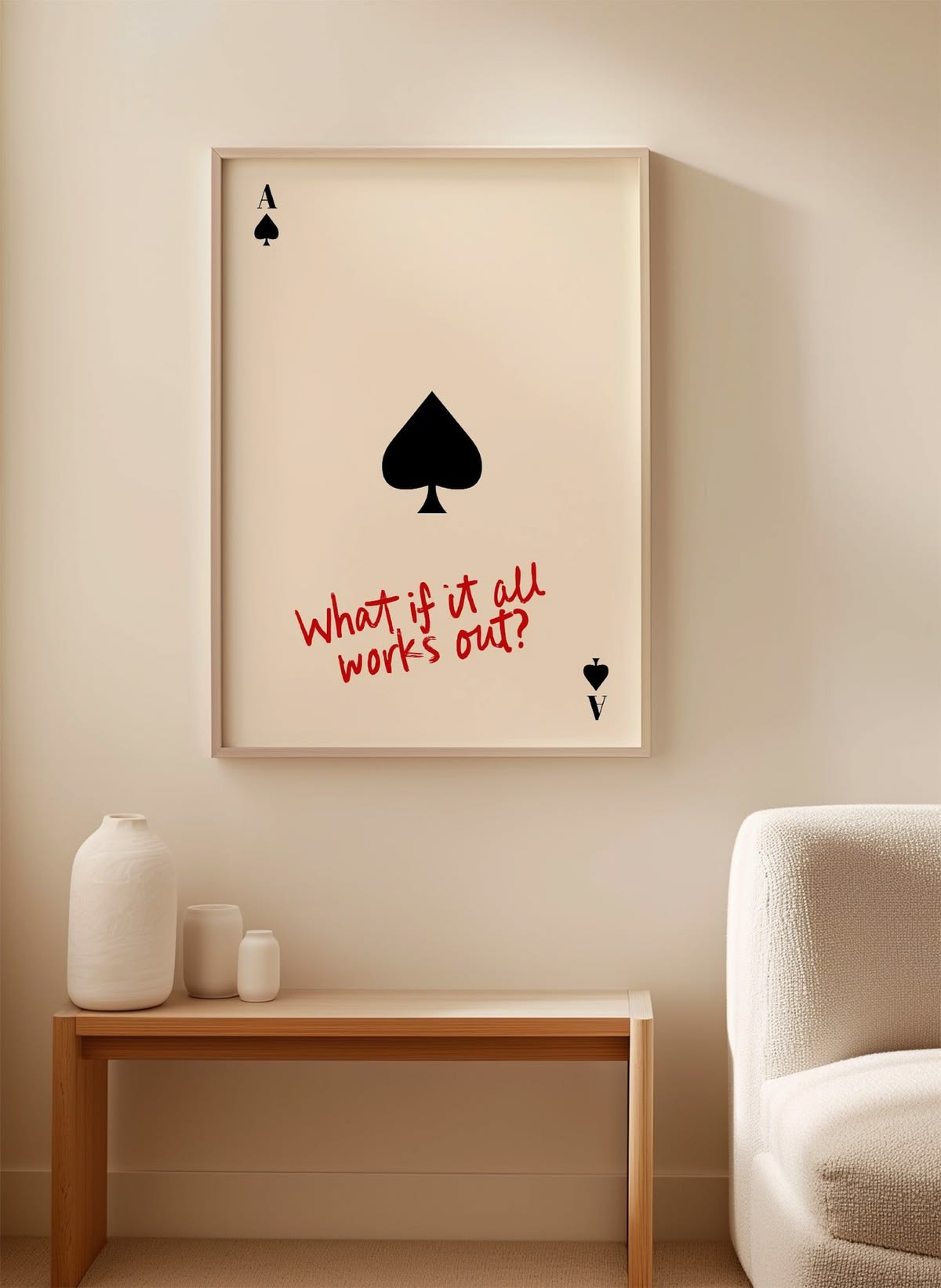 Spades Ace Optimism Quote Canvas Painting