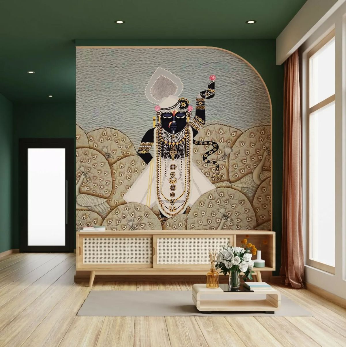 Sacred Shrinathji Pichwai Adornment Canvas Painting