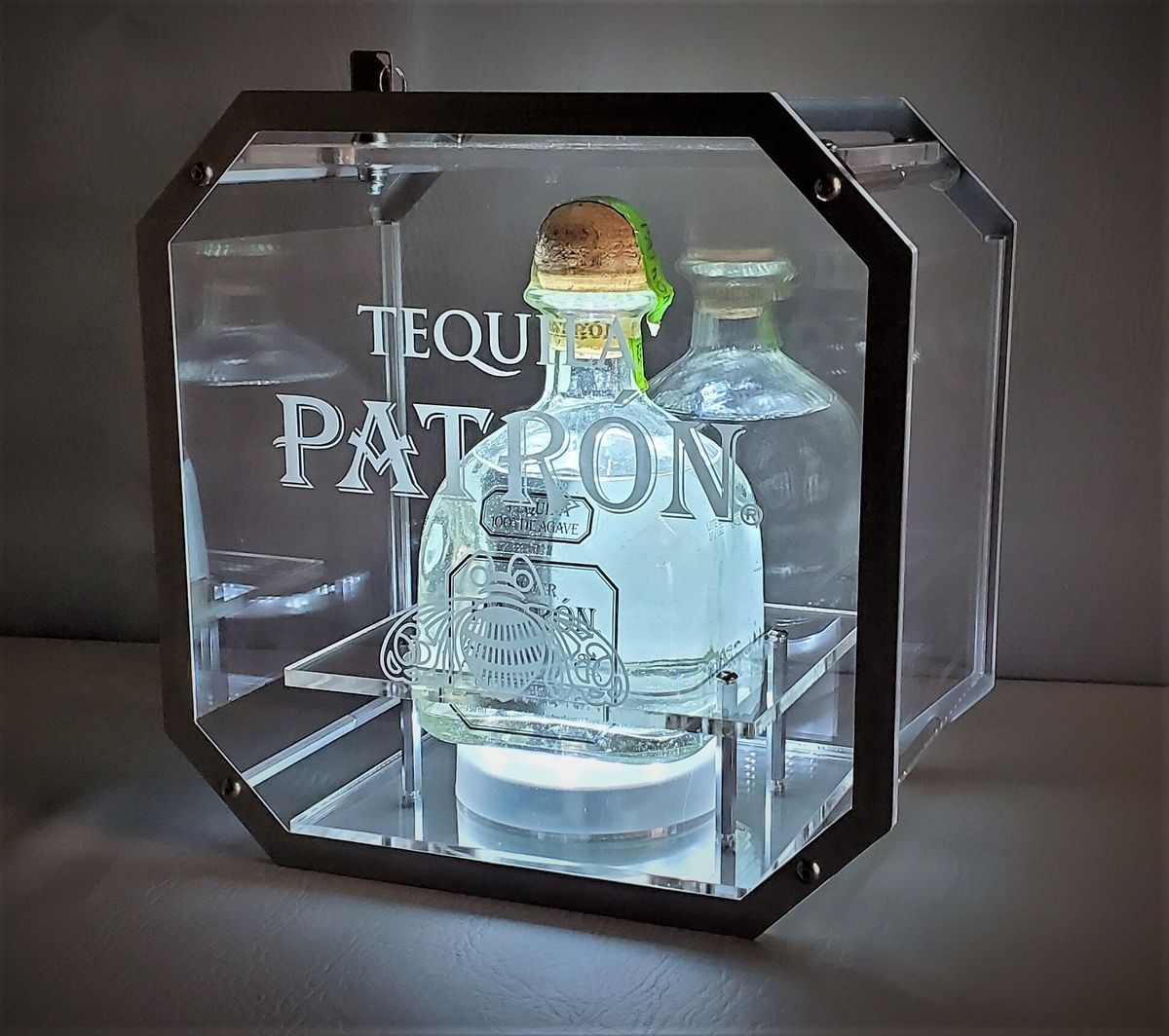 Custom Octagon Aura LED Bottle Stand