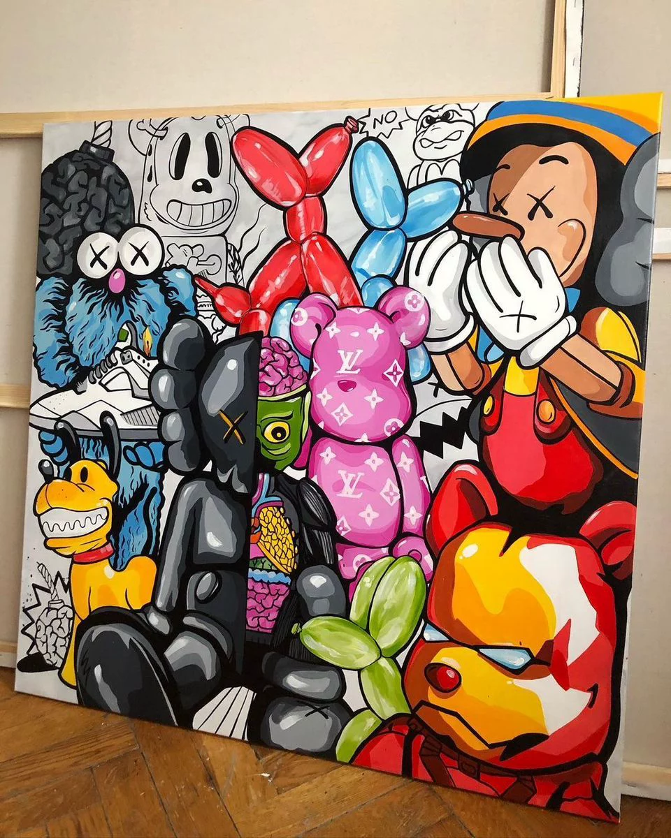 Urban Icon Mashup Pop Art Canvas Painting