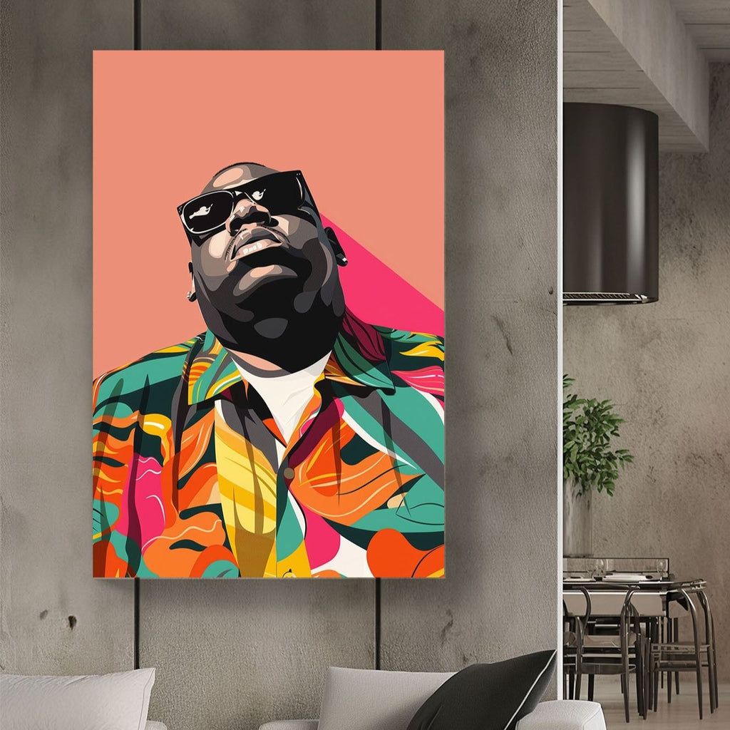 Vibrant Notorious B.I.G. Pop Art Canvas Painting