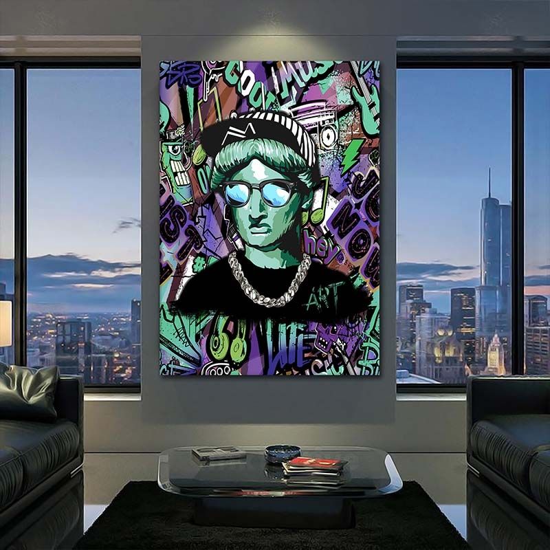 Rebellious Liberty Urban Graffiti Canvas Painting