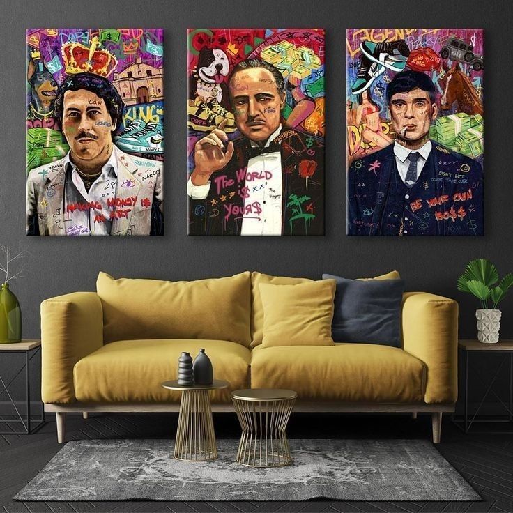 Legendary Gangster Icons Pop Art Canvas Painting