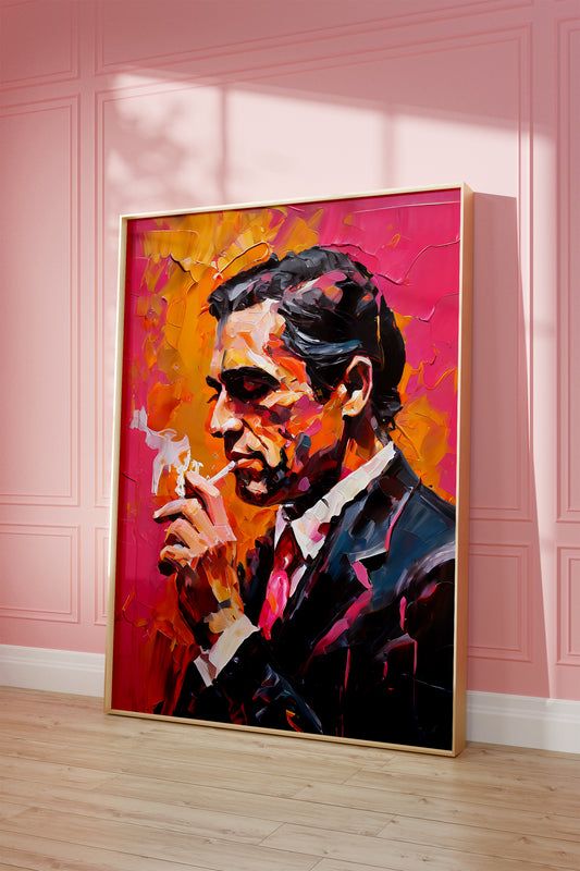 The Don's Bold Impasto Canvas Painting